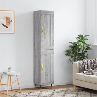 vidaXL Credenza Grigio Sonoma 34,5x34x180 cm in Legno Multistrato