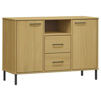 vidaXL Credenza Gambe Metallo Marrone 113x40x77 cm Legno Massello OSLO