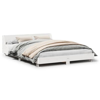 vidaXL Letto senza Materasso Bianco 150x200 cm Legno Massello di Pino