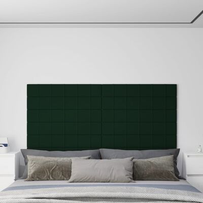 vidaXL Pannelli Murali 12 pz Verde Scuro 90x15 cm Velluto 1,62 m²