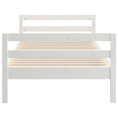 vidaXL Giroletto senza Materasso Bianco 90x200 cm Legno Massello Pino