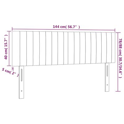 vidaXL Testiere 2 pz Grigio Scuro 72x5x78/88 cm in Velluto