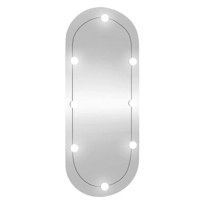 vidaXL Specchio da Parete con Luci LED 45x100 cm Vetro Ovale