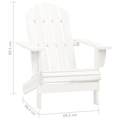 vidaXL Sedia da Giardino Adirondack con Tavolino in Legno Abete Bianca