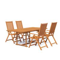 vidaXL Set Mobili da Pranzo da Giardino 5 pz Legno Massello di Acacia