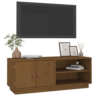 vidaXL Mobile Porta TV ambra 105x34x40 cm in Legno Massello di Pino