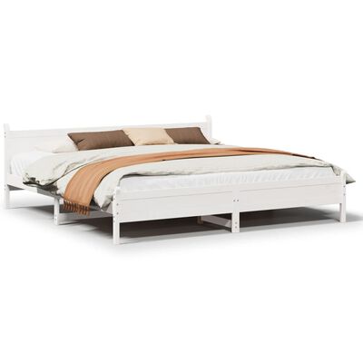 vidaXL Letto senza Materasso Bianco 180x200 cm Legno Massello di Pino