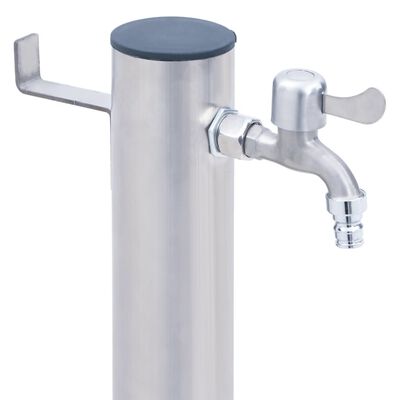 vidaXL Colonna d'Acqua da Giardino 100 cm Acciaio Inox Rotonda