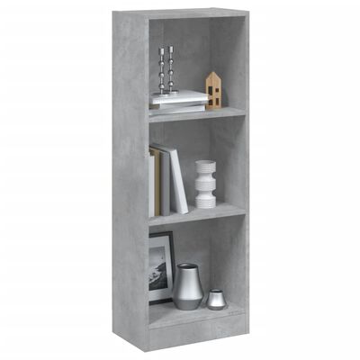 vidaXL Libreria a 3 Ripiani Cemento 40x24x109 cm in Legno Multistrato