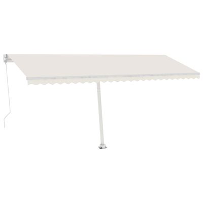 vidaXL Tenda da Sole Retrattile Manuale con LED 500x300 cm Crema