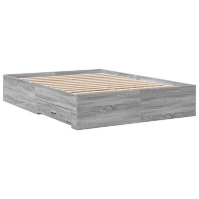 vidaXL Giroletto Cassetti Grigio Sonoma 140x190 cm Legno Multistrato