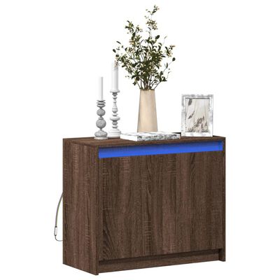 vidaXL Credenza con LED Rovere Marrone 72x34x61 cm Legno Multistrato