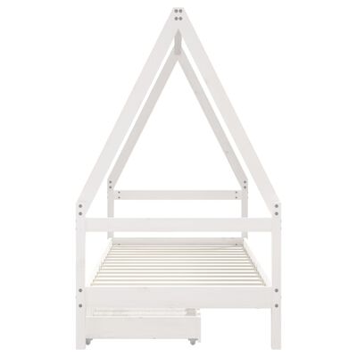 vidaXL Giroletto Bambini con Cassetti Bianco 90x200cm Massello di Pino