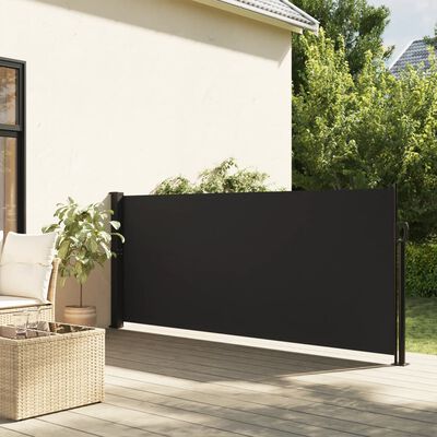 vidaXL Tenda da Sole Laterale Retrattile Nera 120x500 cm