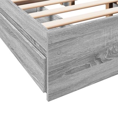 vidaXL Giroletto Cassetti Grigio Sonoma 120x200 cm Legno Multistrato