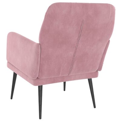 vidaXL Poltrona Rosa 62x79x79 cm Velluto