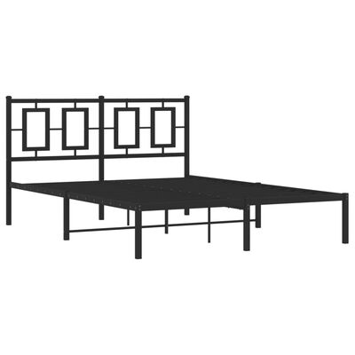 vidaXL Giroletto con Testiera in Metallo Nero 135x190 cm