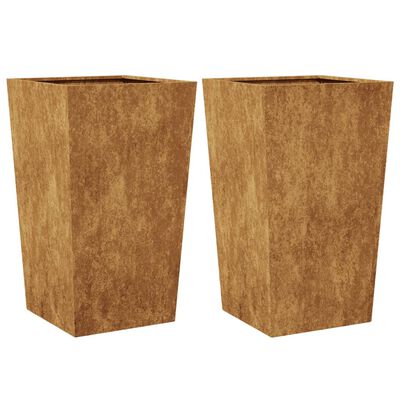 vidaXL Fioriere da Giardino 2 pz 45x45x75 cm in Acciaio Corten