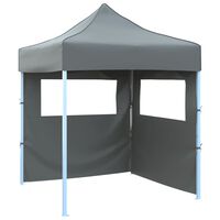 vidaXL Gazebo Professionale Pieghevole 2 Pareti 2x2m Acciaio Antracite