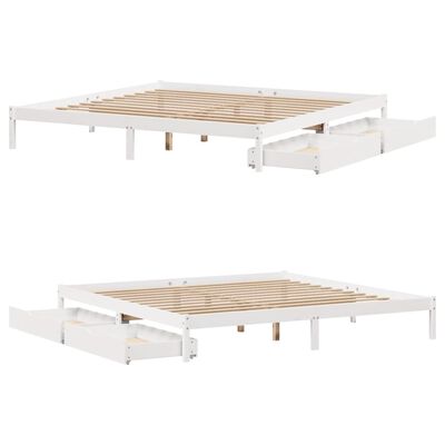 vidaXL Letto senza Materasso Bianco 180x200 cm Legno Massello di Pino