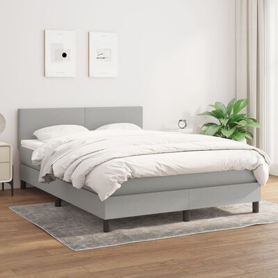 vidaXL Giroletto a Molle con Materasso Grigio Chiaro 140x190cm Tessuto