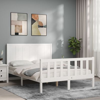 vidaXL Letto senza Materasso Bianco 140x190 cm Legno Massello di Pino