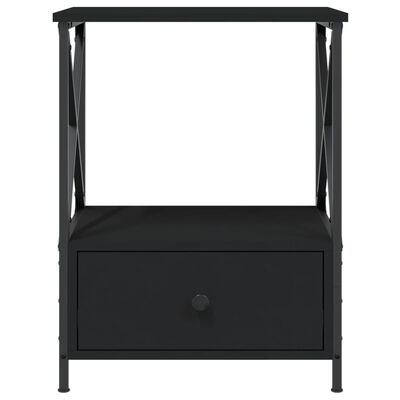 vidaXL Comodino Nero 50x41x65 cm in Legno Multistrato