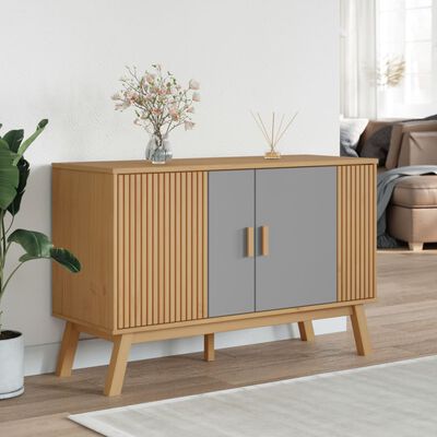 vidaXL Credenza OLDEN Grigia e Marrone 114x43x73,5 cm Massello di Pino