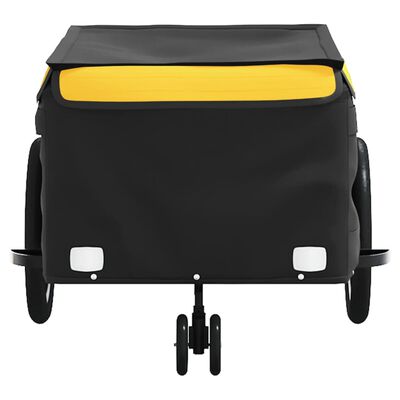 vidaXL Rimorchio da Bici Nero e Giallo 45 kg in Ferro