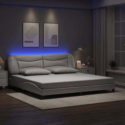 vidaXL Giroletto con Luci LED Bianco 200x200 cm in Similpelle