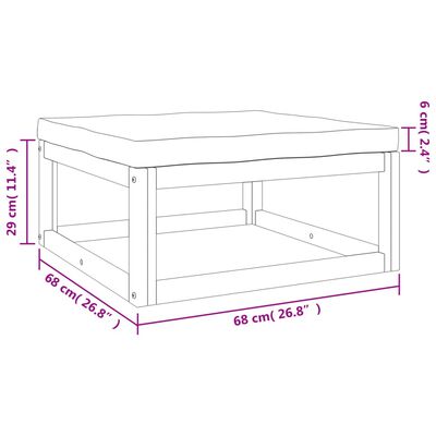 vidaXL Set Salotto da Giardino 6pz con Cuscini Tortora Legno Massello