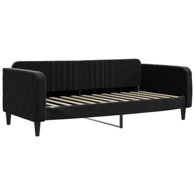 vidaXL Divano Letto con Materasso Nero 90x200 cm in Velluto