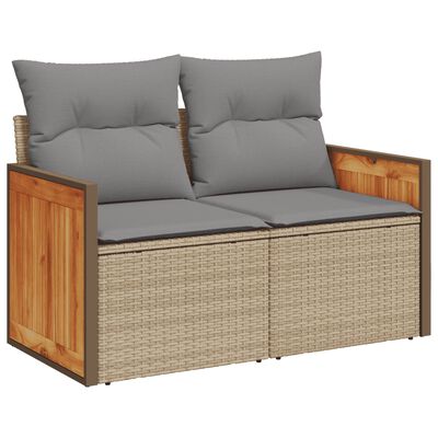 vidaXL Set Divano da Giardino 13 pz con Cuscini Beige in Polyrattan