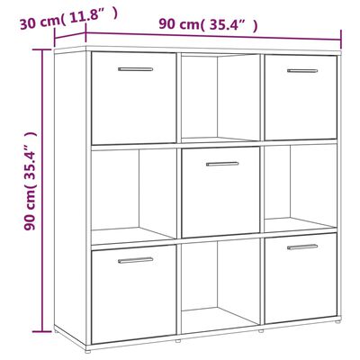 vidaXL Libreria Rovere Fumo 90x30x90 cm in Legno Multistrato