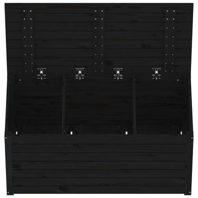 vidaXL Contenitore Giardino Nero 101x50,5x46,5 cm Legno Massello Pino