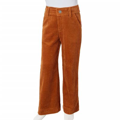 Pantaloni per Bambini in Velluto a Coste Cognac 128