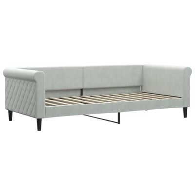 vidaXL Divano Letto Estraibile Materassi Grigio Chiaro 90x200 Velluto