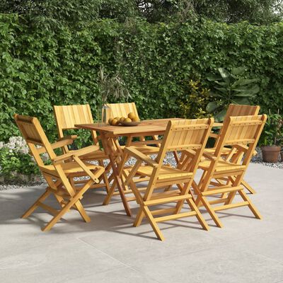 vidaXL Sedie da Giardino Pieghevoli 6pz 55x61x90cm Legno Massello Teak