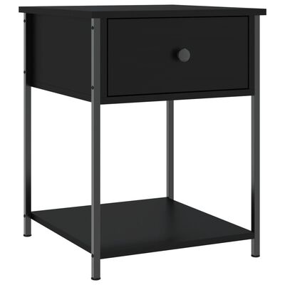 vidaXL Comodino Nero 44x45x58 cm in Legno Multistrato