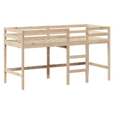 vidaXL Letto Soppalco con Scala e Tetto 80x200 cm Legno Massello Pino