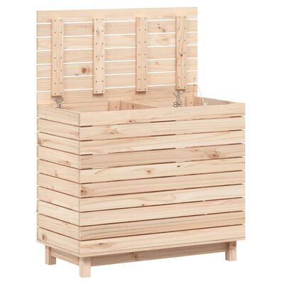 vidaXL Cesto per Bucato 88,5x44x76 cm Legno Massello Pino