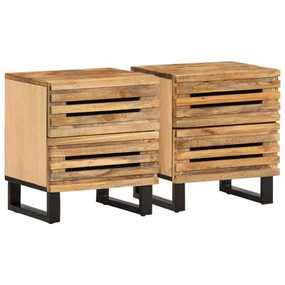 vidaXL Comodini 2pz 40x34x46 cm in Legno Massello di Mango