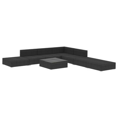 vidaXL Set Divani da Giardino 8 pz con Cuscini in Polyrattan Nero