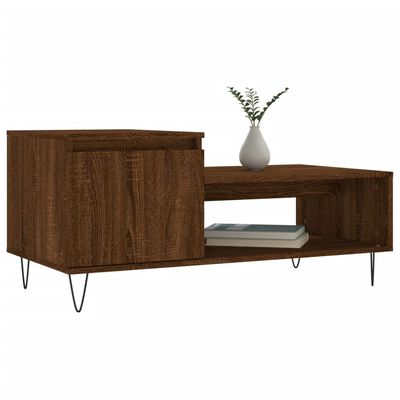 vidaXL Tavolino da Salotto Rovere Marrone100x50x45cm Legno Multistrato