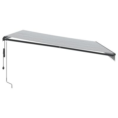 vidaXL Tenda Retrattile Automatica LED Antracite e Bianco 450x350 cm