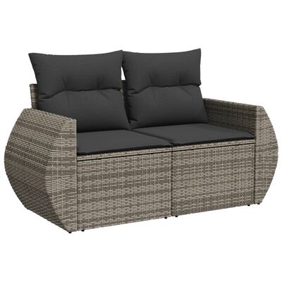 vidaXL Set Divano da Giardino 5 pz con Cuscini Grigio in Polyrattan