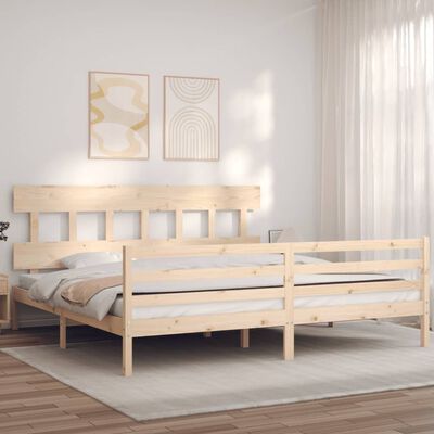 vidaXL Giroletto con Testiera 200x200 cm in Legno Massello