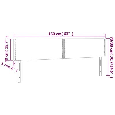 vidaXL Testiera a LED Nera 160x5x78/88 cm in Similpelle