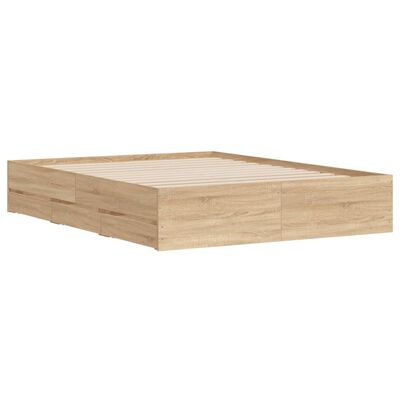 vidaXL Giroletto Cassetti Rovere Sonoma 150x200 cm Legno Multistrato