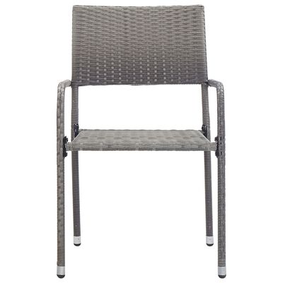 vidaXL Set Mobili da Pranzo Giardino 7 pz Polyrattan Antracite Grigio